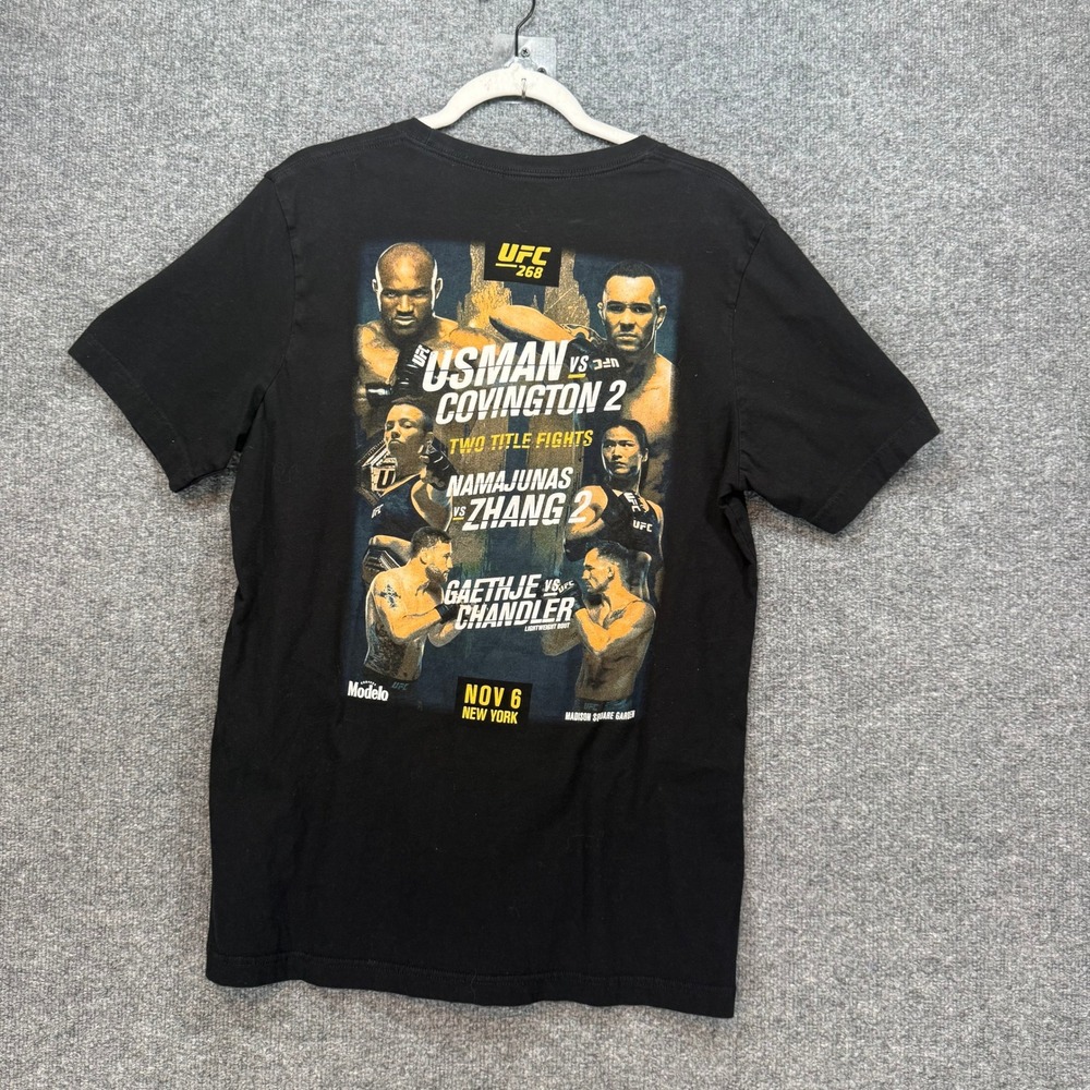 UFC Tshirt Mens Large Black 268 Usman Covington 2 Event Graphic MMA MSG Tee